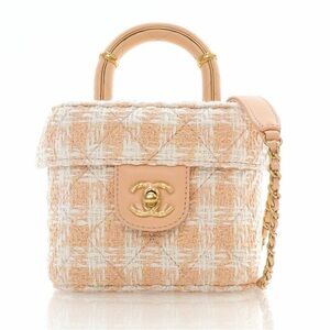 CHANEL Quilted Tweed Coco Crush Top Handle Bag satchel